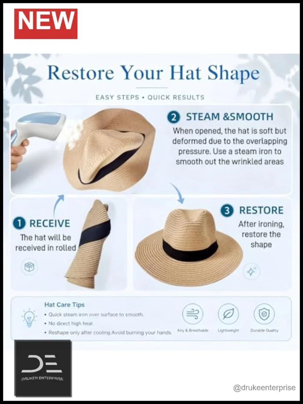 Foldable Soft Brim Sun Hat for Travel Beach Hiking